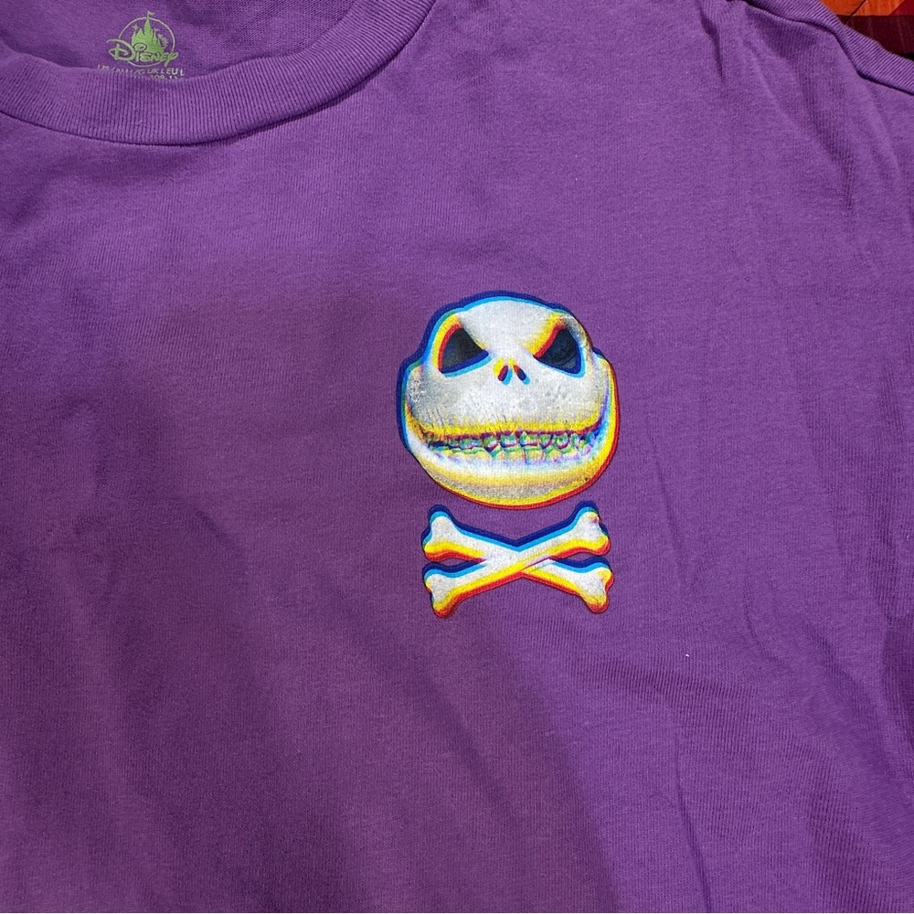 Disney Jack Skellington Holographic Effect Purple Long Sleeve Shirt Adult Large - Picture 5 of 10